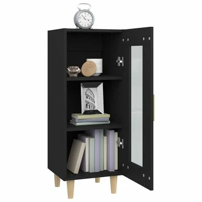 VidaXL Buffet Noir 34,5x34x90 cm Bois d'ingénierie 5 VidaXL Buffet Noir 34,5x34x90 cm Bois d'ingénierie – Image 5