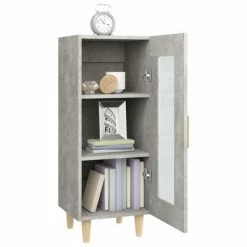 VidaXL Buffet Gris béton 34,5x34x90 cm Bois d'ingénierie 10 VidaXL Buffet Gris béton 34,5x34x90 cm Bois d'ingénierie -Buffets & bahuts Soldes image 5 812397