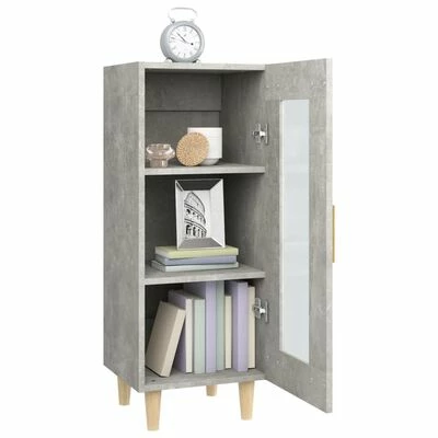VidaXL Buffet Gris béton 34,5x34x90 cm Bois d'ingénierie 5 VidaXL Buffet Gris béton 34,5x34x90 cm Bois d'ingénierie – Image 5