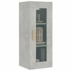 VidaXL Armoire murale suspendue Gris béton 34,5x34x90 cm -Buffets & bahuts Soldes image 5 812451