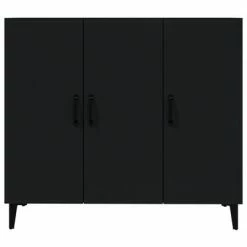 VidaXL Buffet Noir 90x34x80 cm Bois d'ingénierie -Buffets & bahuts Soldes image 5 812502
