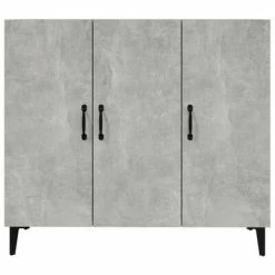 VidaXL Buffet Gris béton 90x34x80 cm Bois d'ingénierie -Buffets & bahuts Soldes image 5 812505