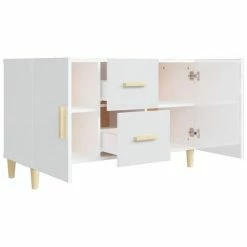VidaXL Buffet Blanc brillant 100x36x60 cm Bois d'ingénierie -Buffets & bahuts Soldes image 5 812516