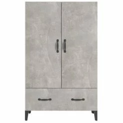 VidaXL Buffet Gris béton 70x31x115 cm Bois d'ingénierie -Buffets & bahuts Soldes image 5 812541