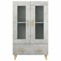VidaXL Buffet Gris béton 70x31x115 cm Bois d'ingénierie -Buffets & bahuts Soldes image 5 812550