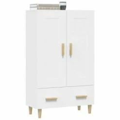 VidaXL Buffet haut Blanc 70x31x115 cm Bois d'ingénierie -Buffets & bahuts Soldes image 5 812564