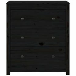 VidaXL Buffet Noir 70x35x80 cm Bois massif de pin -Buffets & bahuts Soldes image 5 813738