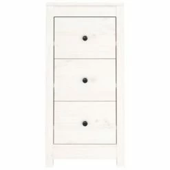 VidaXL Buffet Blanc 40x35x80 cm Bois massif de pin -Buffets & bahuts Soldes image 5 813741