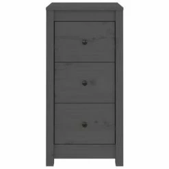 VidaXL Buffet Gris 40x35x80 cm Bois massif de pin -Buffets & bahuts Soldes image 5 813743