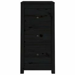 VidaXL Buffet Noir 40x35x80 cm Bois massif de pin -Buffets & bahuts Soldes image 5 813747
