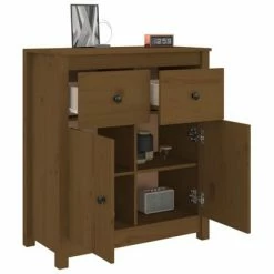 VidaXL Buffet Marron miel 70x35x80 cm Bois massif de pin -Buffets & bahuts Soldes image 5 813752