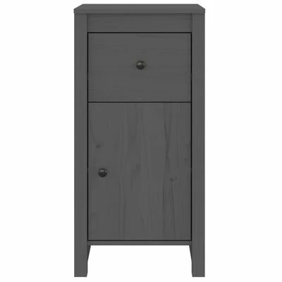 VidaXL Buffets 2 pcs Gris 40x35x80 cm Bois massif de pin 5 VidaXL Buffets 2 pcs Gris 40x35x80 cm Bois massif de pin – Image 5