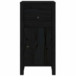 VidaXL Buffet Noir 40x35x80 cm Bois massif de pin -Buffets & bahuts Soldes image 5 813762