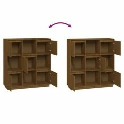 VidaXL Buffet Marron miel 110,5x35x117 cm Bois massif de pin -Buffets & bahuts Soldes image 5 814372