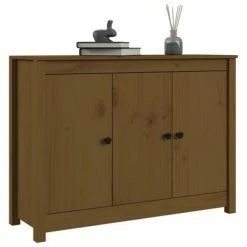 VidaXL Buffet Marron miel 100x35x74 cm Bois massif de pin -Buffets & bahuts Soldes image 5 814562