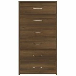 VidaXL Buffet avec 6 tiroirs Chêne brun 50x34x96 cm Bois d'ingénierie -Buffets & bahuts Soldes image 5 815365