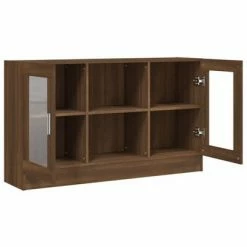 VidaXL Armoire à vitrine Chêne marron 120x30,5x70 cm Bois d'ingénierie -Buffets & bahuts Soldes image 5 815629
