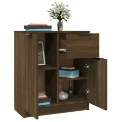 VidaXL Buffet Chêne marron 60x30x70 cm Bois d'ingénierie -Buffets & bahuts Soldes image 5 816999