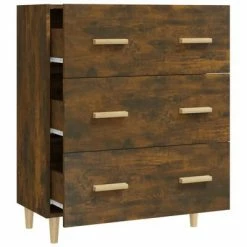 VidaXL Buffet Chêne fumé 70x34x90 cm Bois d'ingénierie -Buffets & bahuts Soldes image 5 817345