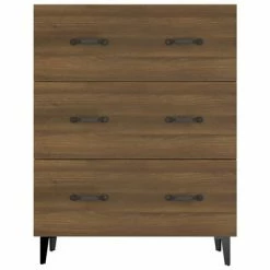 VidaXL Buffet Chêne marron 69,5x34x90 cm Bois d'ingénierie -Buffets & bahuts Soldes image 5 817350