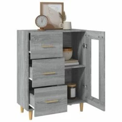 VidaXL Buffet Sonoma gris 69,5x34x90 cm Bois d'ingénierie -Buffets & bahuts Soldes image 5 817364