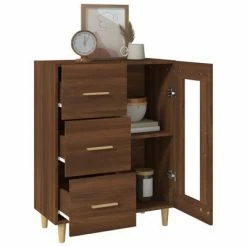VidaXL Buffet Chêne marron 69,5x34x90 cm Bois d'ingénierie -Buffets & bahuts Soldes image 5 817365