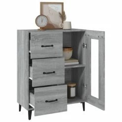 VidaXL Buffet Sonoma gris 69,5x34x90 cm Bois d'ingénierie -Buffets & bahuts Soldes image 5 817367