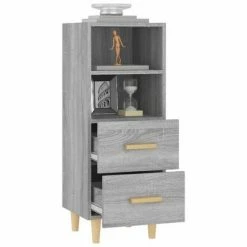 VidaXL Buffet Sonoma gris 34,5x34x90 cm Bois d'ingénierie 10 VidaXL Buffet Sonoma gris 34,5x34x90 cm Bois d'ingénierie -Buffets & bahuts Soldes image 5 817415