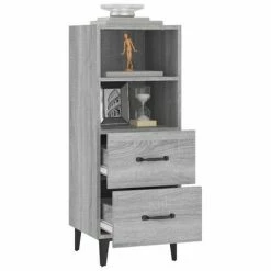VidaXL Buffet Sonoma gris 34,5x34x90 cm Bois d'ingénierie -Buffets & bahuts Soldes image 5 817418
