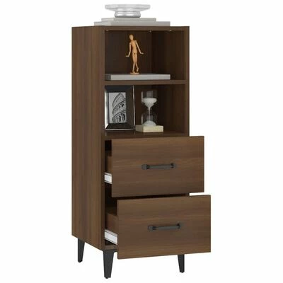 VidaXL Buffet Chêne marron 34,5x34x90 cm Bois d'ingénierie 5 VidaXL Buffet Chêne marron 34,5x34x90 cm Bois d'ingénierie – Image 5