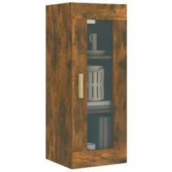 VidaXL Armoire murale suspendue Chêne fumé 34,5x34x90 cm -Buffets & bahuts Soldes image 5 817444