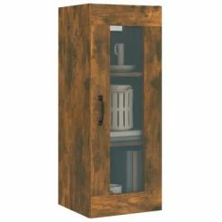 VidaXL Armoire murale suspendue Chêne fumé 34,5x34x90 cm -Buffets & bahuts Soldes image 5 817447