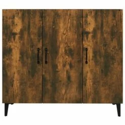 VidaXL Buffet Chêne fumé 90x34x80 cm Bois d'ingénierie -Buffets & bahuts Soldes image 5 817462