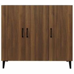 VidaXL Buffet Chêne marron 90x34x80 cm Bois d'ingénierie -Buffets & bahuts Soldes image 5 817464
