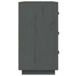 VidaXL Buffet Gris 80x40x75 cm Bois massif de pin -Buffets & bahuts Soldes image 5 820109