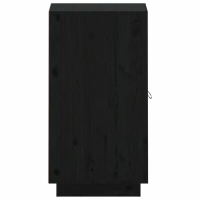 VidaXL Buffet Noir 34x40x75 cm Bois massif de pin 5 VidaXL Buffet Noir 34x40x75 cm Bois massif de pin – Image 5