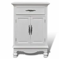 VidaXL Armoire avec 2 portes et 1 tiroir Bois Blanc -Buffets & bahuts Soldes image 6 241375