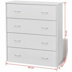VidaXL Buffet avec 4 tiroirs 60 x 30,5 x 71 cm Blanc -Buffets & bahuts Soldes image 6 242545