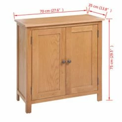 VidaXL Buffet 70 x 35 x 75 cm Bois de chêne massif -Buffets & bahuts Soldes image 6 243933