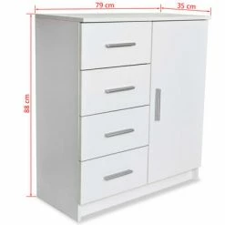 VidaXL Buffet Aggloméré 79 x 35 x 88 cm Blanc -Buffets & bahuts Soldes image 6 244896