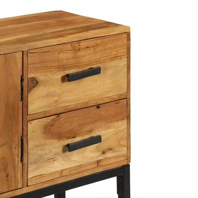 VidaXL Buffet Marron 110x30x70 cm Bois d'acacia solide 6 VidaXL Buffet Marron 110x30x70 cm Bois d'acacia solide – Image 6