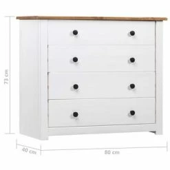 VidaXL Armoire latérale Blanc 80x40x73 cm Pin Assortiment Panama 11 VidaXL Armoire latérale Blanc 80x40x73 cm Pin Assortiment Panama -Buffets & bahuts Soldes image 6 282660