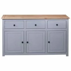 VidaXL Buffet Gris 135x40x80 cm Pin solide Assortiment Panama -Buffets & bahuts Soldes image 6 282704