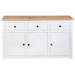 VidaXL Buffet Blanc 135x40x80 cm Pin solide Gamme Panama -Buffets & bahuts Soldes image 6 282705