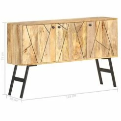 VidaXL Buffet 118x30x75 cm Bois de manguier massif -Buffets & bahuts Soldes image 6 285872