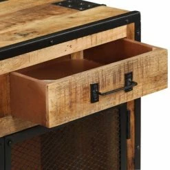 VidaXL Buffet 80x31x71 cm Bois de manguier massif brut -Buffets & bahuts Soldes image 6 285893