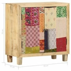 VidaXL Buffet Patchwork 70 x 35 x 75 cm Bois de manguier massif -Buffets & bahuts Soldes image 6 286139