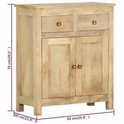 VidaXL Armoire latérale 65 x 30 x 75 cm Bois de manguier solide -Buffets & bahuts Soldes image 6 286143