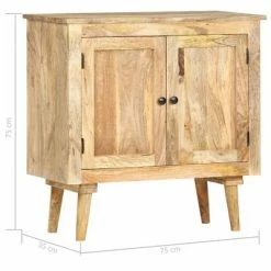 VidaXL Buffet 75 x 35 x 75 cm Bois de manguier massif -Buffets & bahuts Soldes image 6 286240