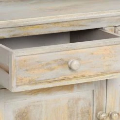 VidaXL Buffet Gris 80 x 35 x 70 cm Bois de manguier massif -Buffets & bahuts Soldes image 6 286310